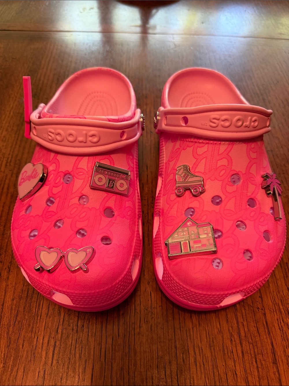 CROCS Women’s Barbie Hot Pink Slip-On Clog with Jibbitz Charms